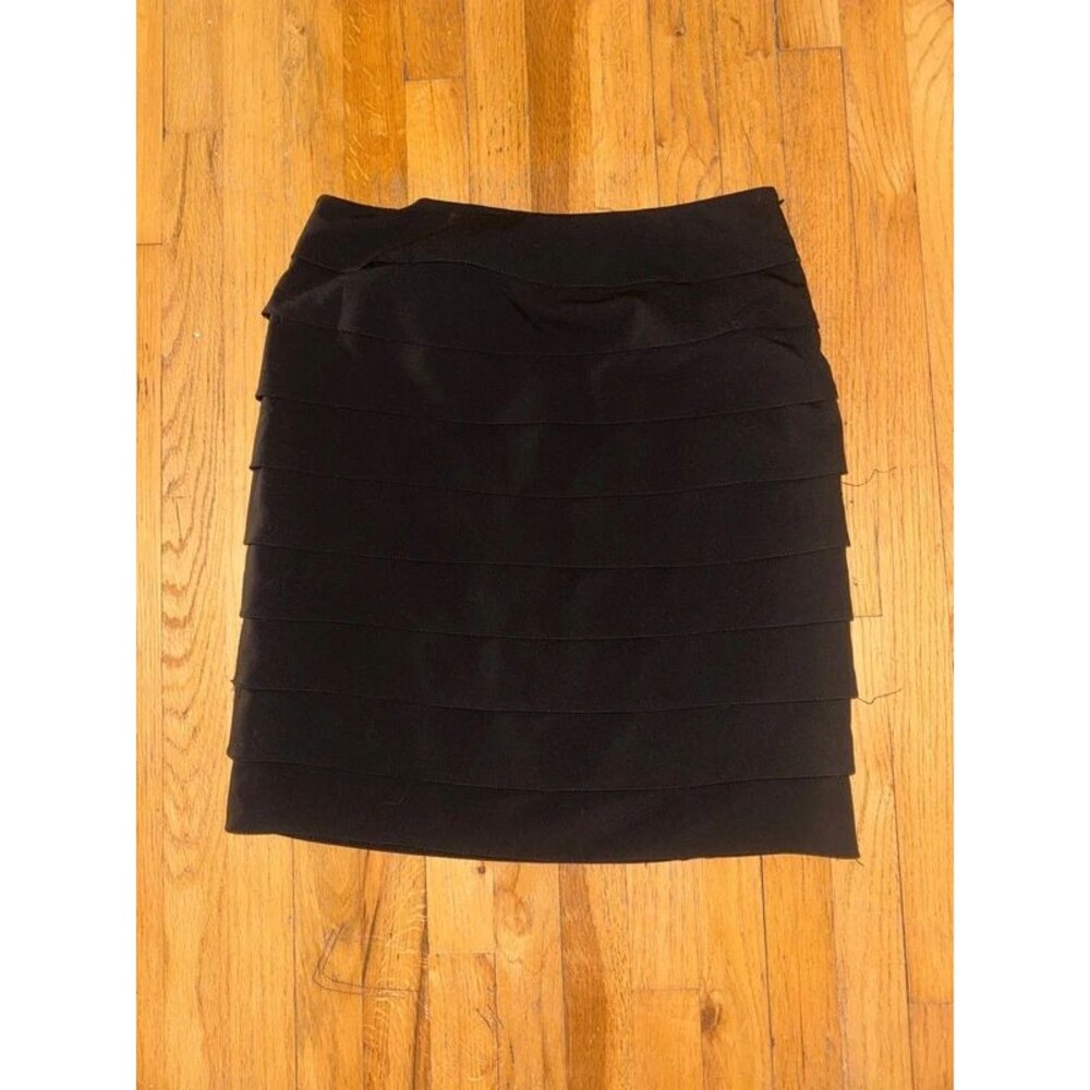 Black tiered, ruffle, pencil skirt, size 10